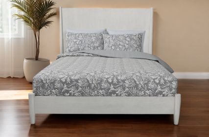 Gray Solid and Manufactured Wood California King Bed
