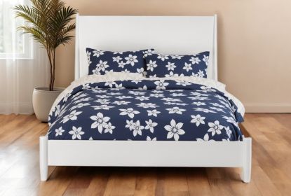 White Solid and Manufactured Wood California King Bed