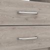20" Gray Two Drawer Faux Wood Nightstand