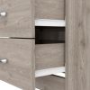 20" Gray Two Drawer Faux Wood Nightstand