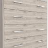 33" Light Gray Wood Four Drawer Dresser