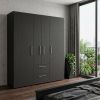 70" Black Wood Two Drawer Combo Dresser