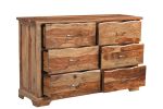 Three Piece Brown Solid Wood Bedroom Set
