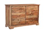 Three Piece Brown Solid Wood Bedroom Set