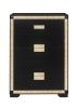 48" Black And Gold Faux Crystal Bling Wood Six Drawer Dresser