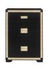 48" Black And Gold Faux Crystal Bling Wood Six Drawer Dresser