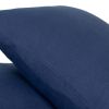 Set of Two Navy Blue Linen Standard Pillowcases
