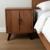 30" Brown Solid Wood Square Live Edge Nightstand