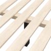 Brown Solid Wood And Upholstery Queen Bed Frame