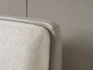 Gray And Cream Faux Leather Upholstered King Bed Frame