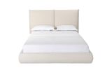 Beige Tufted Boucle Queen Bed Frame