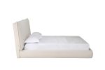 Beige Tufted Boucle Queen Bed Frame