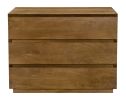 24" Tan Solid Wood Distressed Three Drawer Nightstand