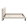 Beige Upholstered King Bed Frame
