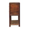 32" Brown Solid Wood Two Drawer Nightstand With Leather Shelf