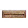16" Brown Solid Wood Round One Drawer Floating Nightstand