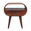 24" Chestnut Solid Wood Oval One Drawer Nightstand