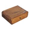 18" Chestnut Solid Wood Distressed One Drawer Floating Nightstand