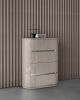 40" Beige Wood Four Drawer Dresser