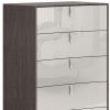31" Chestnut And Light Gray Wood Five Drawer Dresser