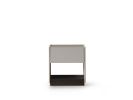 23" Light Gray And Walnut Wood One Drawer Nightstand