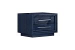21" Sapphire Blue Wood Two Drawer Nightstand