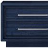 21" Sapphire Blue Wood Two Drawer Nightstand
