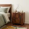 21" Chestnut Solid Wood Ribbed Texture Two Drawer Nightstand