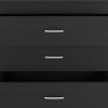 31" Black Wood Three Drawer Dresser