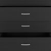 31" Black Wood Three Drawer Dresser