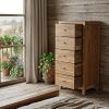 36" Natural Live Edge Solid Wood Five Drawer Lingerie Chest