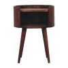 22" Chestnut Solid Wood Round Nightstand