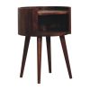 22" Chestnut Solid Wood Round Nightstand