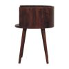 22" Chestnut Solid Wood Round Nightstand