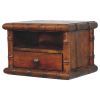 17" Chestnut Solid Wood Spindle One Drawer Floating Nightstand