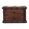 17" Chestnut Solid Wood Spindle Two Drawer Floating Nightstand