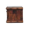 17" Chestnut Solid Wood Spindle Two Drawer Floating Nightstand