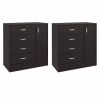 Set Of Two 31" Brown Wood Four Drawer Combo Dresser