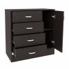 Set Of Two 31" Brown Wood Four Drawer Combo Dresser