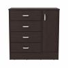 Set Of Two 31" Brown Wood Four Drawer Combo Dresser