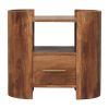 20" Golden Brown Solid Wood One Drawer Nightstand