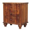 25" Chestnut Solid Wood Three Drawer Nightstand