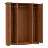 72" Coffee Solid Wood Four Door Combo Dresser