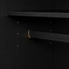 72" Black Solid Wood Mirrored Two Door Combo Dresser