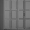 72" Gray Solid Wood Four Door Combo Dresser