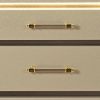 24" Gold Wood Lighted Two Drawer Nightstand