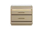 24" Gold Wood Lighted Two Drawer Nightstand