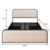 Beige Metal King Bed Frame