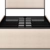 Beige Metal King Bed Frame