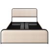 Beige Metal King Bed Frame
